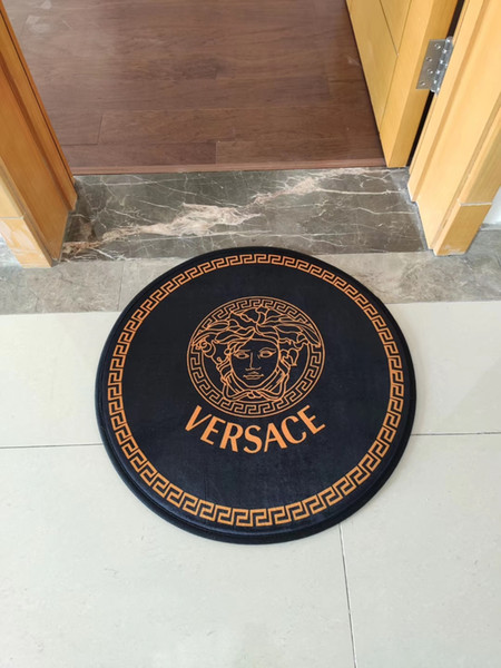 Size 60cm Creative design letters round mat carpet living room bedroom door mat kitchen thick anti-skid bath mat