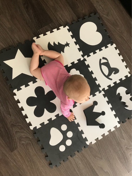 EVA New 10/20/30pcs Puzzle Floor GYM Soft Kids Foam Mat Black White baby play puzzle number letter cartoon foam mat LY191216