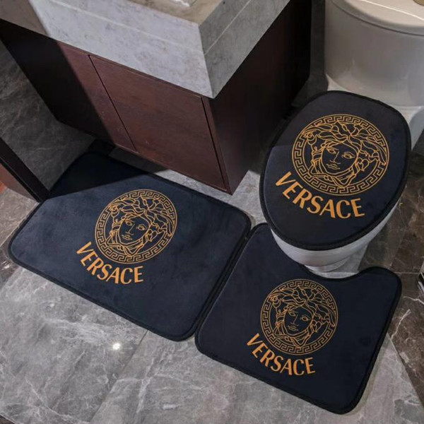 New fashion bathroom toilet seat three-piece fashion bedroom door mat thick non-slip bathtub toilet seat cushion