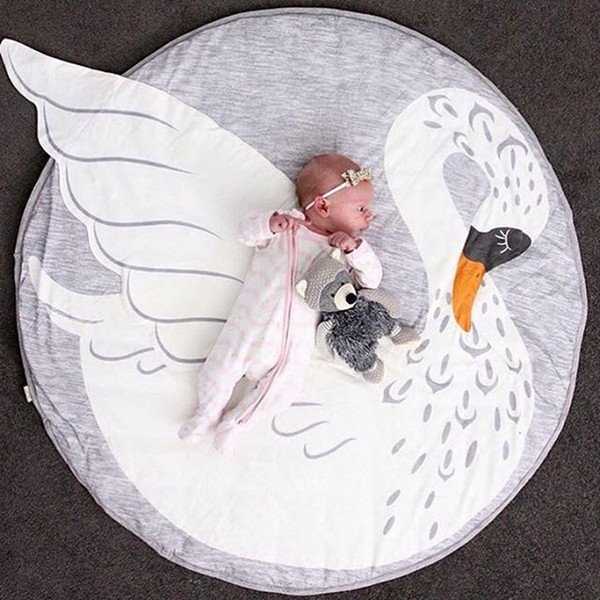 Vieeoease Baby Mats Cute Cartoon Swan Design 2018 INS Spring Fashion Cotton Children Mat 95cm HX-405