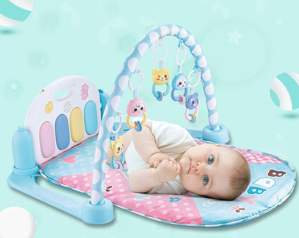 Baby Play Mat 5 in 1 Rug Toys Kid's Crawling Music Play Game Developing Mat Pad with Keyboard Infant Carpet Education Rack Toy