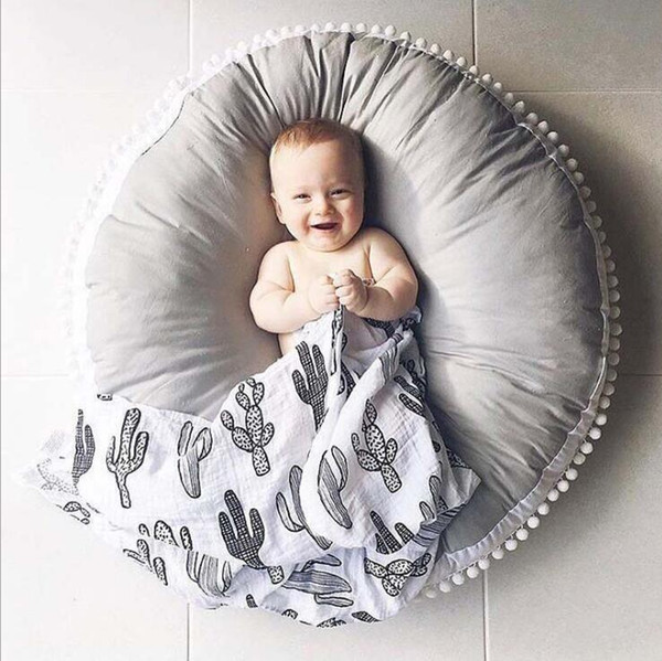 QEARL swan blanket baby toy pad 2017 new baby bedding blanket children's room decoration baby crawling pad. INS explosion cotton wool ball c