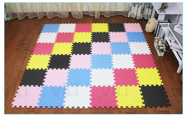 JCC 6 pc / set EVA foam play mat for babies / children's rugs, children's rug, interlaced exercise tiles, each: 30 cm X 30 cm