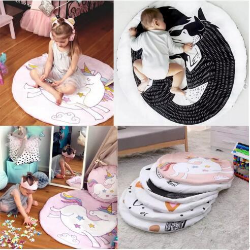 INS Baby Creeping Mats Fox Unicorn Play Game Mats Decorative Crawling Blanket Kids Room Padded Floor Carpet B11