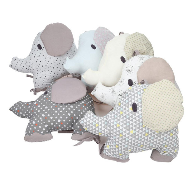 6PCS Baby Bed Bumper Flexible Combination Backrest Cushion Aimal Elephant Crib Bumper Soft Infant Bed Around Protection Baby Toy