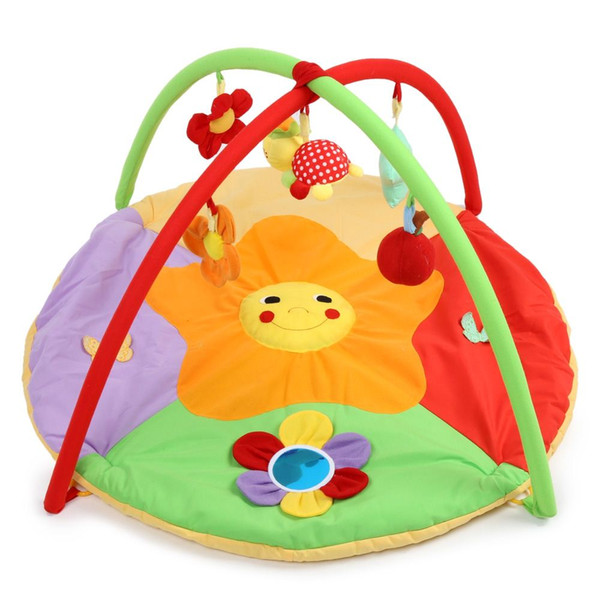 2016 Hot Baby Soft Play Mat Game Blanket Pad Kids Play Fitness Frame Educational Sunflower Gym Blanket with Frame Rattle Crawli