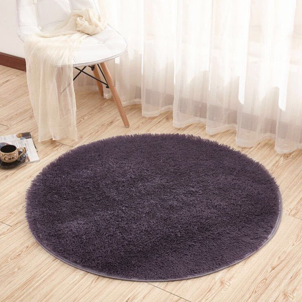 Ultra Soft Round Rugs for Bedroom Anti-slip Shaggy Kids Room Carpets Children Play Tent Mat Home Décor Rugs 100cm