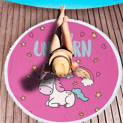 Summer Beach Round Tapestry Mat Hippie Picnic Thin Cover Yoga Throw Mat Chiffon/Polyester TowelPicnic Blanket Beach Cover Up