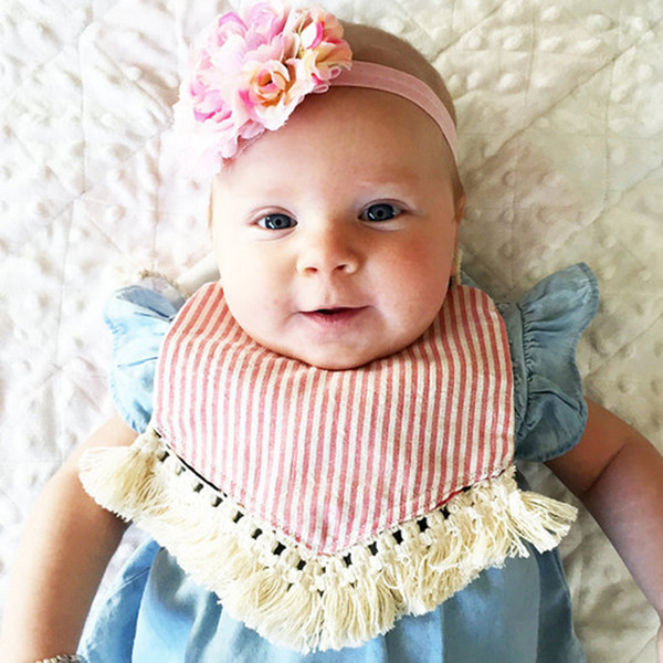 New Multistyle Tassel Baby Bandana Bib 31*22cm Infant Toddler Cotton Lunch Feeding Bib Burp Cloths Baby Accessories