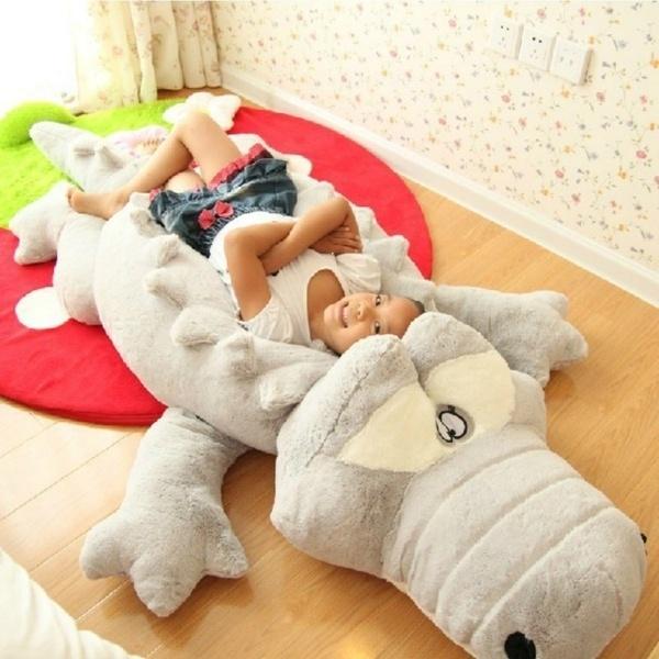 Creative Oversized Cute Crocodile Lying Section Plush Pillow Mat Plush Hand Doll Stuffed Toy Cartoon Plush Toys Kids Prize Gift