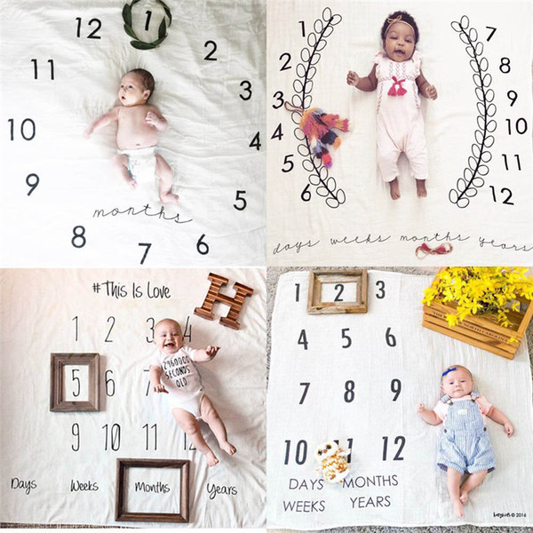 Infant Photo Background Mat clock Backdrop Instagram Blanket Infant Baby Milestone Blanket Photo Photography Prop 100X100 CM