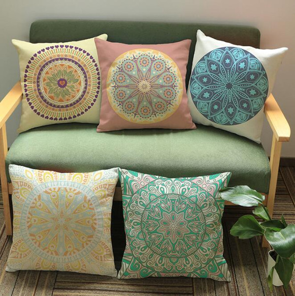 14 Styles 45*45cm Mandala Pillow Covers Cushion Cover Mandala Pattern Pillowcase Cushion Cover Home Sofa Car Decoration CCA11583-B 30pcs