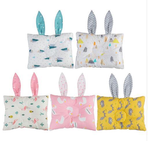 Cotton Baby Pillow Soft Newborns Head Protection Kids Nursing Pillow Boy Girl Cushion with Rabbit Ears Baby Room Decoration 7 Colors