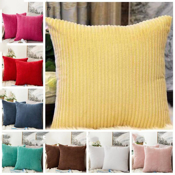 Solid Pillow Case Wave Striped Pillow Cover Home Sofa Throw Pillow Cases Square Cushion Cover Christma Car Decorative Bedroom Decor TLZYQ149