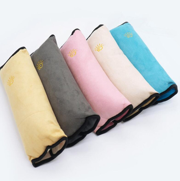 Cute Faux Suede Pillow Detachable Velcro Pillows Children Shoulder Safety Car Back Cushion Kid Protection Seats Cushion WY364Q