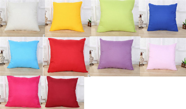 2018 45*45cm Home Sofa Decor Pillowcase Candy Color Throw Pillow Case Cushion Covers Solid Color Home Office Decoration