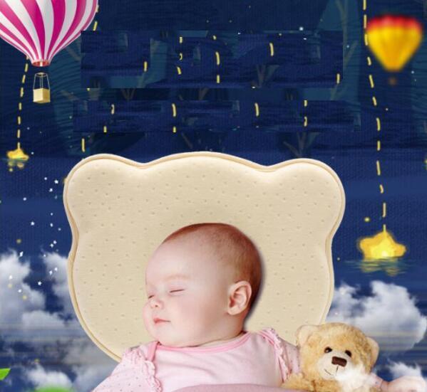 Newborn Bear baby pillow newborn 0-1 years old baby anti-head memory cotton pillow 3 colors flat head breathable brand new popular pillow