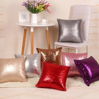 DHL 6 colors Double Sequin Pillow Case cover Glamour Square Pillow Case Cushion Cover Home Sofa Car Decor Mermaid Christmas Pillow Covers