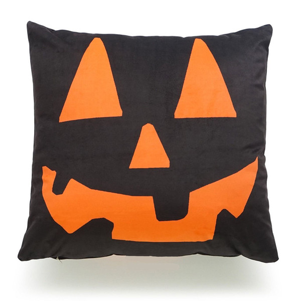 Halloween Pumpkin Trick or Treat English Letter Stripe Witch Sofa Cushion Pillowcase Decoration Linen Pillow Case