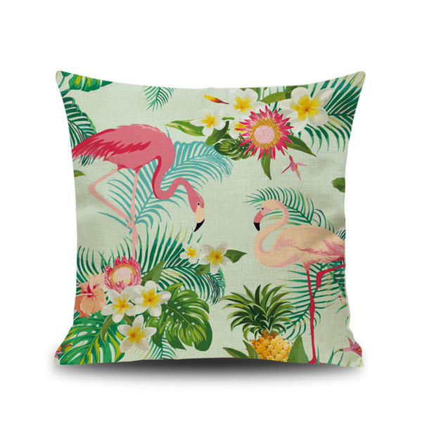 30 STYLE Cartoon Flamingo Style Pillow Case Colorful Birds Leaf Pillow Cover Cute Animal Printing Cushion Cover Kids Gift