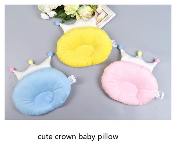 New Baby Cotton crown Pillow Prevent Flat Head Baby pillows Cute Crown Shape Pillow Newborn Boy Girl Sleeping Bedding