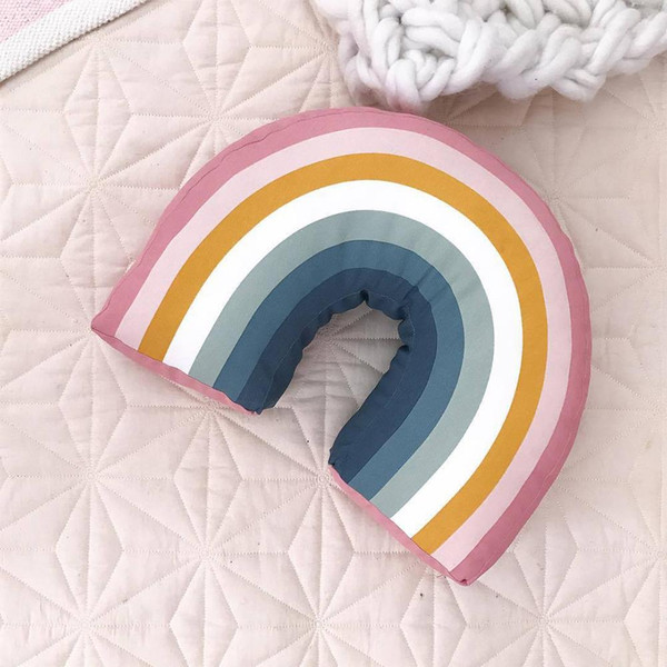 Rainbow U Sharp Kids Pillow Decorative Room Neck Pillow Cushion Cute Baby Pillows Sleep Toys Stuffed Plush Dolls Birthday Gift