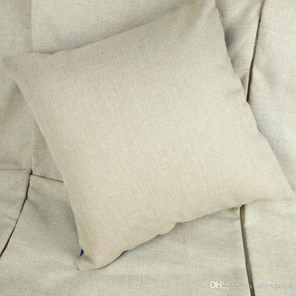 35x35cm natural poly linen pillow case blanks for DIY sublimation plain burlap cushion cover embroidery blanks free shipping