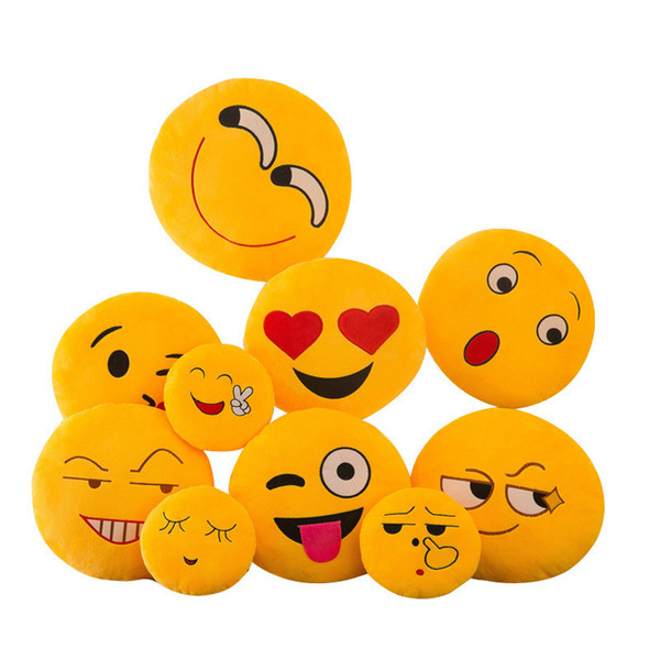 32cm Lovely Creative Emoji Pillows Soft Stuffed Plush Toy Doll Round Emoticon Cushion Home Decor Sofa Bed Smiley Face Pillow kids gifts