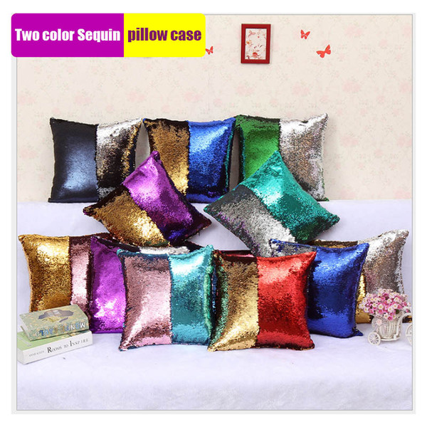 Sequin Mermaid Cushion Cover Pillow Magical Glitter Throw Pillow Case Home Decorative Car Sofa Pillowcase 40*40cm