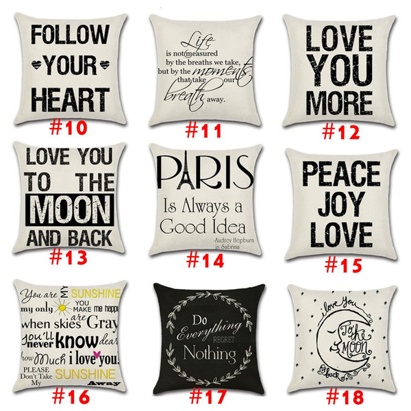 18styles INS Pillow Case home Decorative Modern Simple geometry print Linen Pillow Cover Textile Living Square 45x45cm