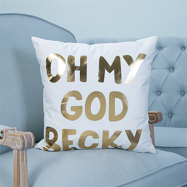 Blingbling Cushion Pillow Case Creative Gold Print Pillowcase 45*45CM Home Soft Home Office Decoration Pillow Covers For Seat Car Fast Ship