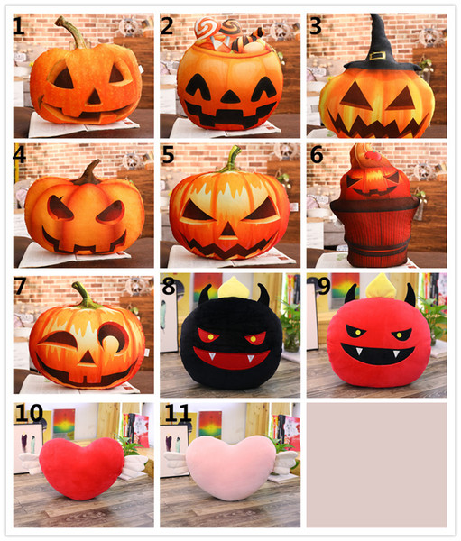 Halloween Pumkin Throw pillows Imitation Pumpkins cushion stuffed toys Witch hat Evil Wings Loving heart Simulated funny plush toys Gifts