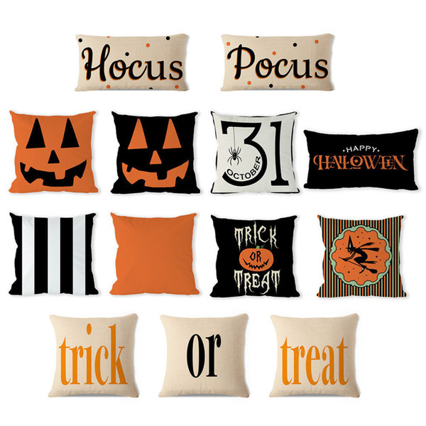 Halloween Pillow Case Pumpkin Trick Or Treat Wizard print Throw Pillow Cover Car Cushion Sofa Covers Pillowcases Hallowmas Christmas decors