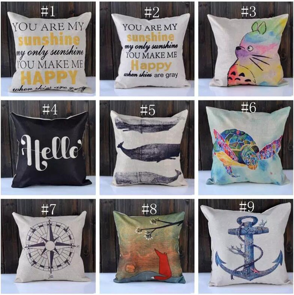 2018 Letter Pillow Cases Linen Square Cushion Cover Love Printing Sofa Throw Pillows Covers Valentine's Day Home Decor