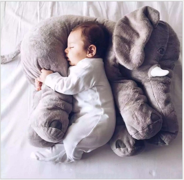 Retail Elephant Pillow Baby Doll Children Sleep Pillows Birthday Gift Toddler Pillow Long Nose Elephant Doll Soft Plush Toys 40cm*40cm*35cm