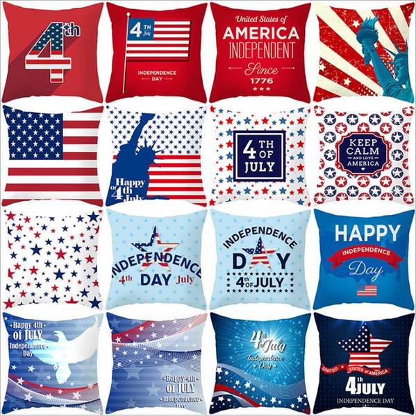 4th of July Pillow Case Independence Day Pillow Covers America Flag Sofa Cushion Cover Striped Star Printed Pillowslip Home Decorative B5352