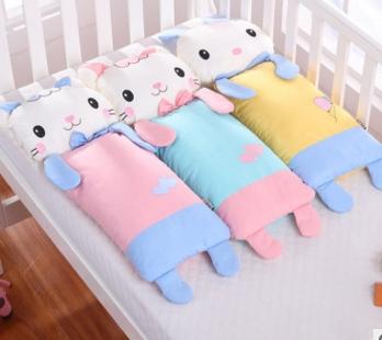 Baby cartoon all-cotton children's pillow shaped pillow with buckwheat shell pillow neck protector Wholesale customization