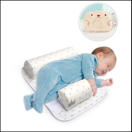 2017 New Arrivals Baby Infant Newborn Sleep Positioner Anti Roll Pillow With Sheet Cover+Pillow 2pcs Sets For 0-6 Months Babies