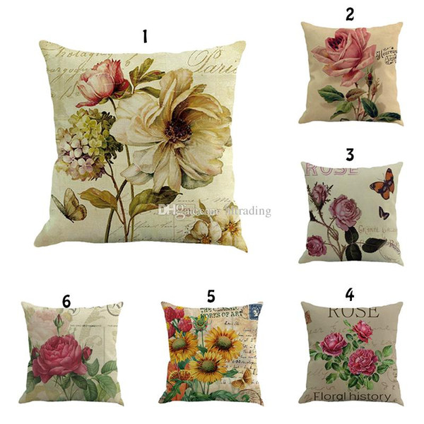 Classical rose floral plant printed pillowcase high quality soft pillow Cover cushion pillow cover for home decor 45*45cm C6190