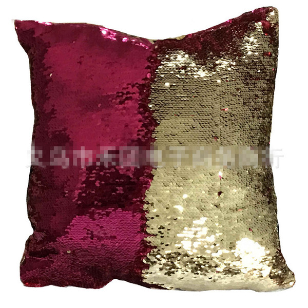 DHL Double Sequin Pillow Case cover Glamour Square Pillow Case Cushion Cover Home Sofa Car Decor Mermaid Christmas Pillow Covers K0132