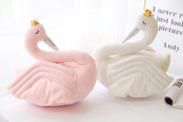 New Fashion Baby Crown Swan Sleeping Pillow Children's Room Decoration Kids Animal Dolls Toys Photography Props blanket