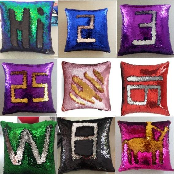 Mermaid sequins Pillow cases DIY Two Tone Glitter Sequins Pillow Case Covers Magic Reversible Pillowslip Sofa 39 color