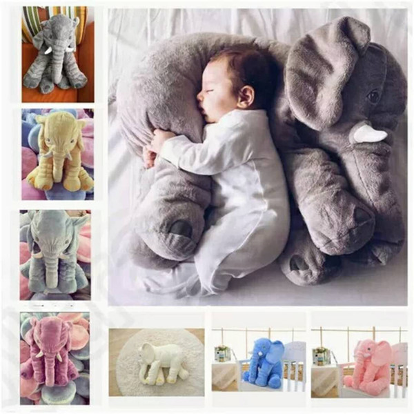 Elephant Plush Toys dolls Big Stuffed Elephant Animal Toys Five Colors Children Throw Pillow Baby sleeping 24 inch/60cm