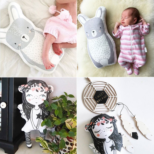 Cute Cartoon Animal Unicorn Pony Doll Cotton Pillow Fox Rainbow Baby Appease Accompany Sleep Bed Doll Pillow