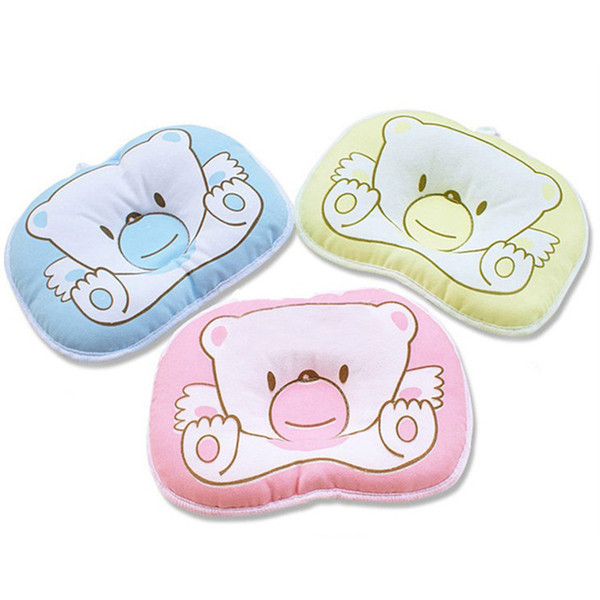 Hot Selling! Bear Pattern Pillow Newborn Infant Baby Support Cushion Pad Prevent Flat Head Free Shipping