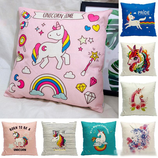 42 Styles Unicorn Horse Pillowcase for Sofa Car Square Decorative Retro Throw Pillow Case Vintage Cushion Cover 45*45cm cushion case