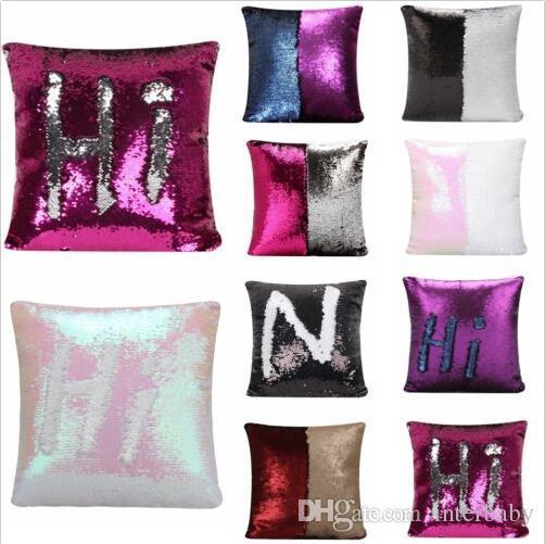 Mermaid Sequin Pillow Case Sequin Pillow Covers Magic Glamour Pillowslip Reversible Bright Glitter Sofa Cushion Cover Home Decorative B2256