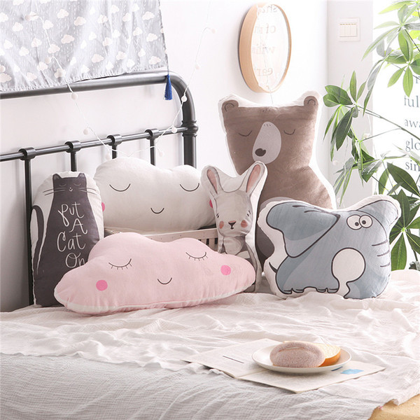 Nordic style cartoon children's pillow pillow ins wind home textile matching cushion cute rabbit cloud pillow