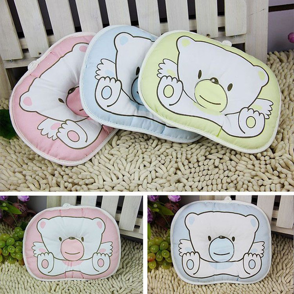 Hot baby pillow infant shape Toddler pillow Infant bedding print bear oval shape 100% cotton baby shaping pillow Free shipping