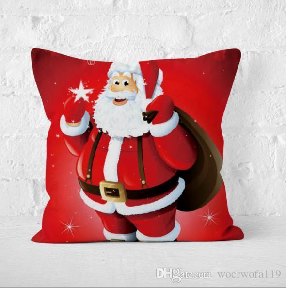 Christmas New Year gift pillowcase Merry Christmas elk snowflake design sofa cushion cover car waist pillow case 01